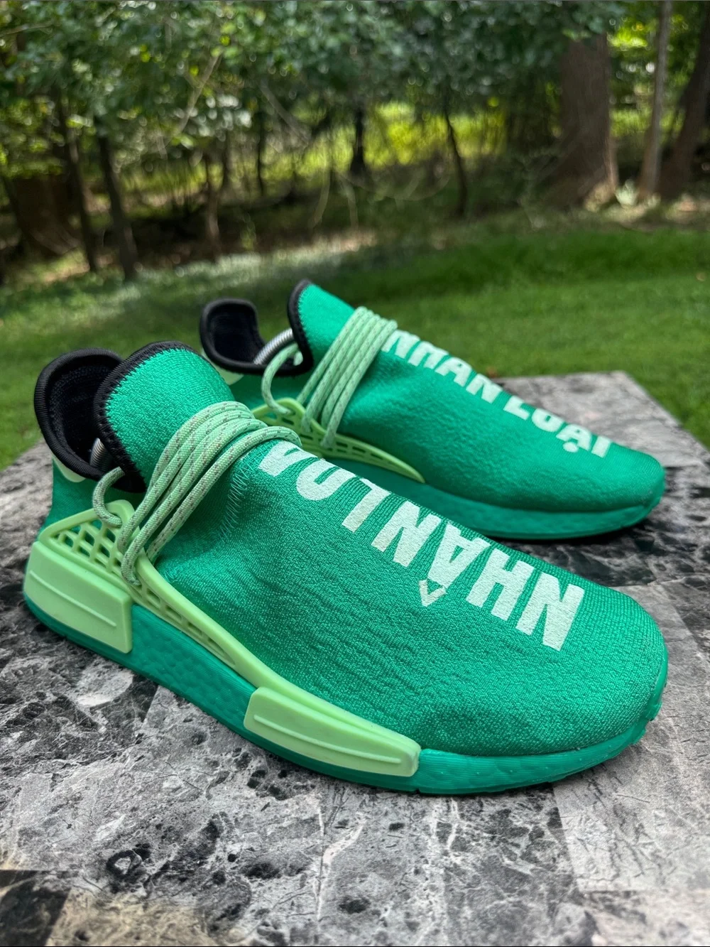 adidas Pharrell x NMD Human Race Hu Core Green Low Top GY0089 Size 10